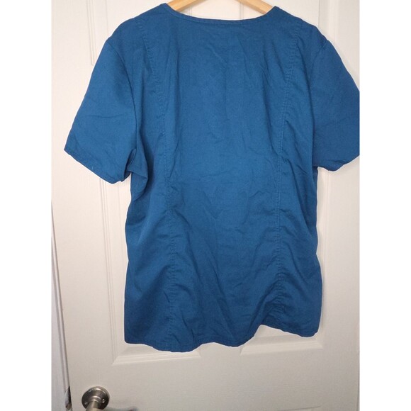 Women's Cherokee Authentic Workwear Scrub Top Caribbean Blue Sz XL - Picture 6 of 8